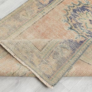 Handgefertigter Türkischer Oushak Teppichläufer 100x300, Vintage Skandinavischer Teppich Bild 7