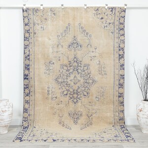 Turkish Rug 6x9, Oushak Rug 6x9, Vintage Rug 6x9, Handmade Rug, Area Rug 6x9, Neutral Rug, Living Room Rug, Carpet Rug, Entryway rug
