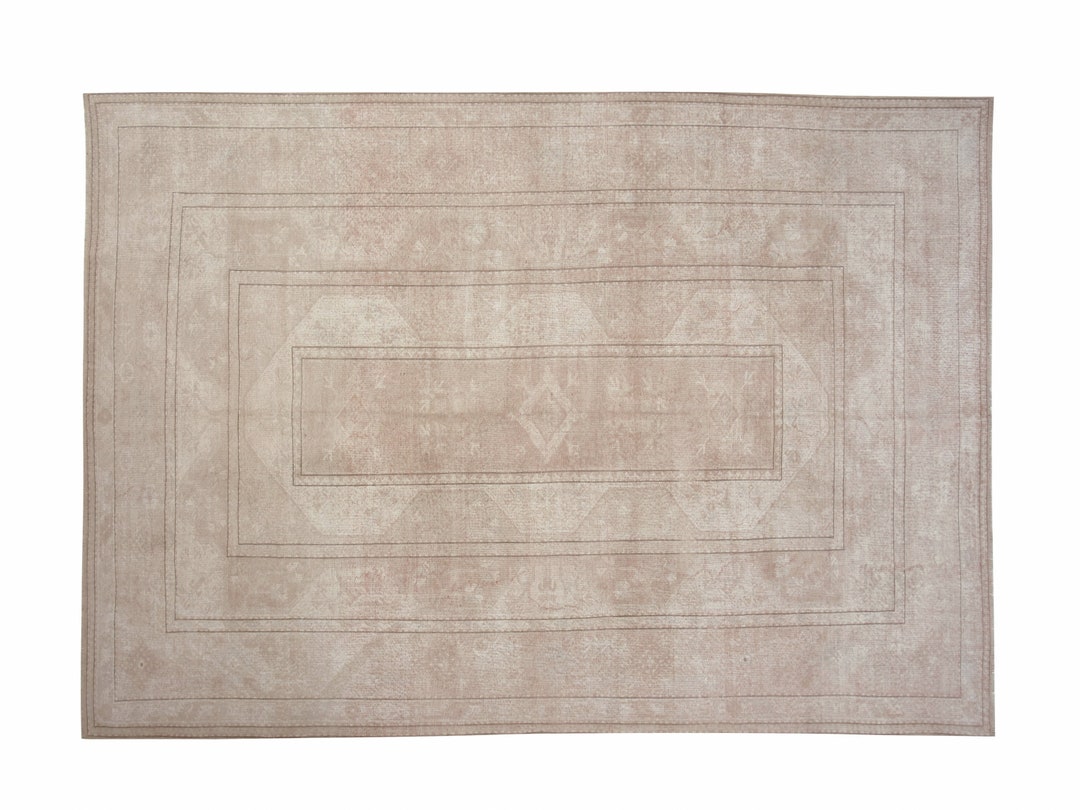 Neutral Turkish Rug, Oushak Rug 8x10, Vintage Rug Large, Muted Rug ...