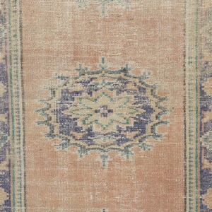 Handmade Turkish Oushak Runner Rug 3x11 , Vintage Scandinavian Carpet