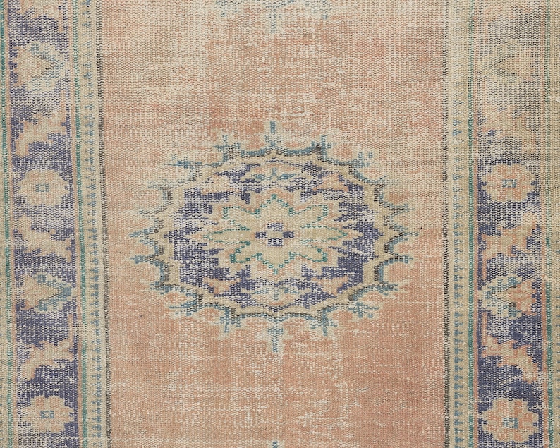 Handmade Turkish Oushak Runner Rug 3x11 , Vintage Scandinavian Carpet