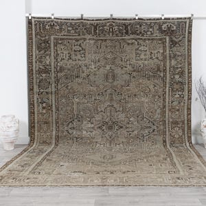 9x12 Oushak Rug - Turkish Area Rug 9x12 - Vintage Rug 9x12 - rug - Large Persian Rug 9x12 -  Neutral rug - Carpet rug , 16119