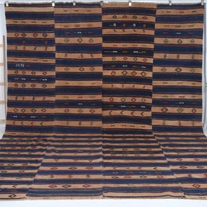 Handmade Kilim Rug, Turkish Antique Kilim Rug, Vintage Faded Kilim Rug, Area Flat Weave Kilim Rug, Anatolia Rug, Kilim Rug 10x13, 11163