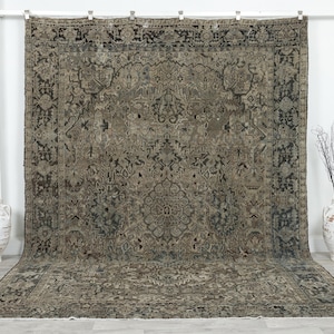 One of a kind Persian Rug 8x11, Large Area Rug 8x11, Vintage Persian Rug 8x11, Turkish Oushak Rug 8x11, Handmade rug, Carpet rug, 14675