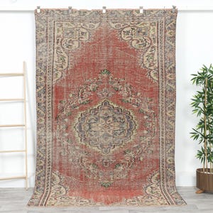 Bohemian Oushak Rug, Vintage rug 5x8, Turkish Rug 5x8, Handmade rug, Area rug 5x8, Vintage Turkish rug, Entryway rug, Living room, 12038