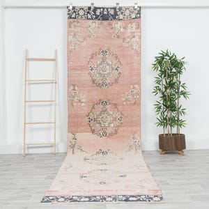 Turkish Runner, Oushak Runner, Vintage Runner, Hallway Runner, Carpet Runner, Runner Rug 3x12, Bohemian Rug,Long Runner, Floor Runner, 12481