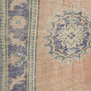 Handgefertigter Türkischer Oushak Teppichläufer 100x300, Vintage Skandinavischer Teppich Bild 4