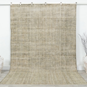 Antique Turkish Rug, Faded Oushak Rug, Wool Vintage Rug, Area rug 6x10, Handmade rug, Carpet rug, Turkey rug, Bedroom rug