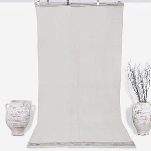 White Kilim Rug 5x10, Vintage Turkish Kilim Rug, Contemporary decor, Bedroom rug, Flat weave