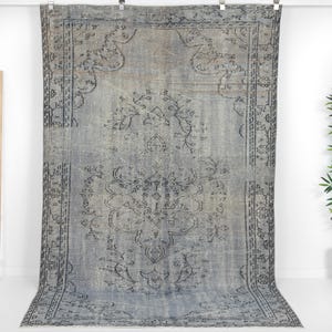 6x9 Turkish Rug Gray - Vintage Rug - Oushak Rug - Carpet Rug - Area Rug - Handmade Rug - Overdye Rug - Gray Rug - Unique, Turkey rug,3293