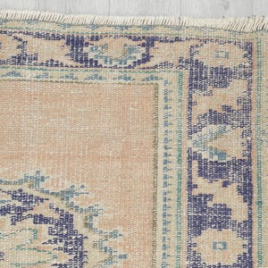Handmade Turkish Oushak Runner Rug 3x11 , Vintage Scandinavian Carpet