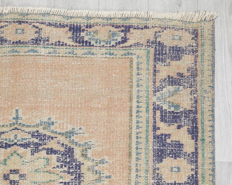 Handmade Turkish Oushak Runner Rug 3x11 , Vintage Scandinavian Carpet