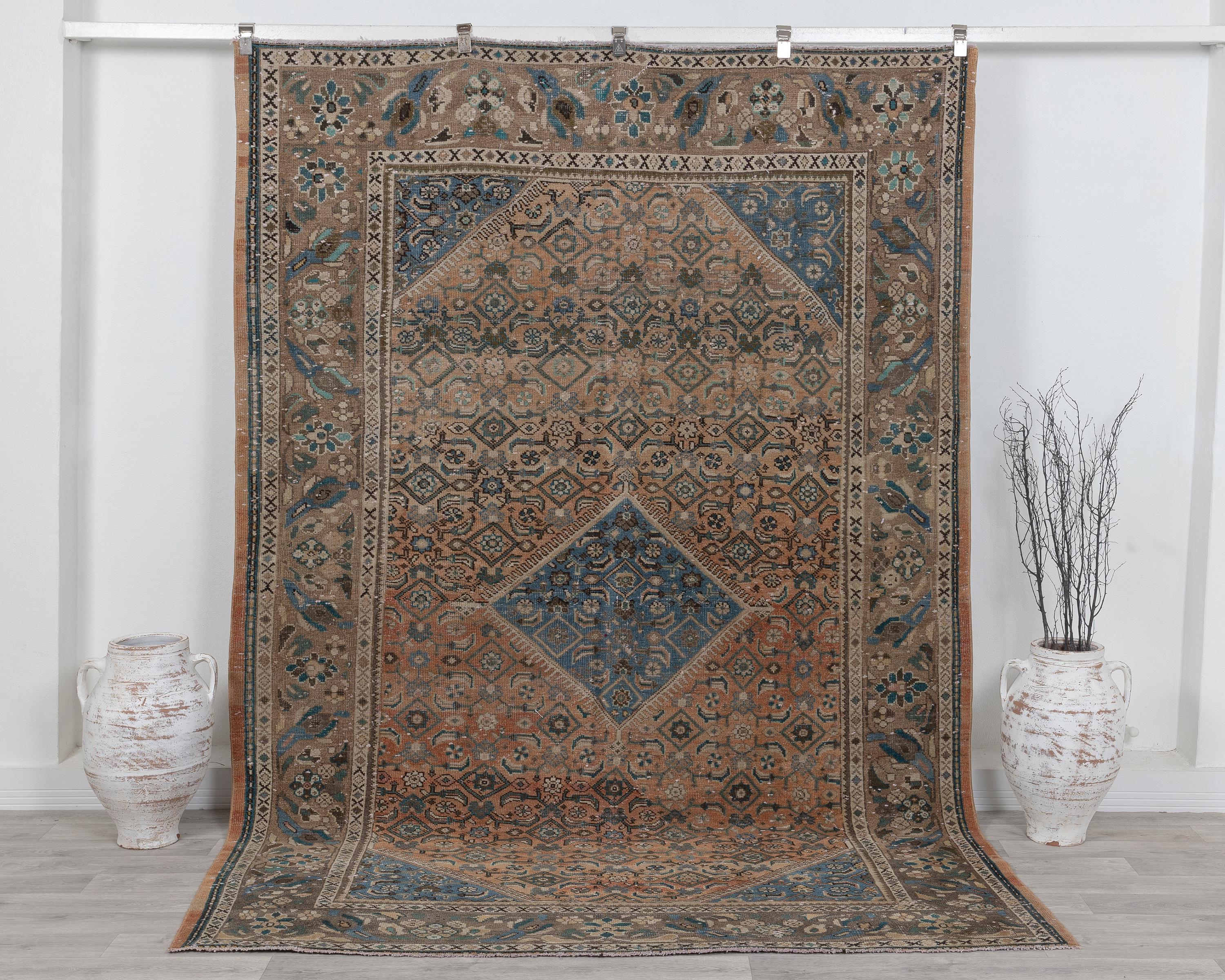 Handmade Vintage Turkish Oushak Rug: Antique Area Rug 6x9 - Etsy