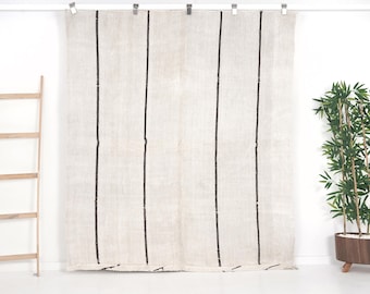 5x7 White Kilim rug, Turkish kilim rug, White Hemp Kilim Rug, Vintage kilim rug, Handmade kilim rug, Bedroom Rug