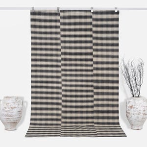 Plaid Kilim Rug 5x8, White Black Kilim Rug, Handmade rug, Vintage Turkish Kilim Rug 5x8, Contemporary, Bedroom rug