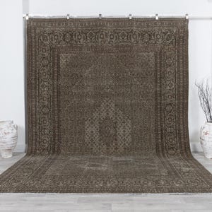 Antique Turkish Rug 9x11 ~ Large Persian Rug 9x11 ~ Vintage Carpet Rug 9x11 ~ Oriental Oushak Rug ~ Handmade Area Persian Rug 9x11 ~ 16107