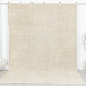 Neutraler Oushak Teppich, Vintage Teppich 200x300, Kelimteppich, Handgewebter Teppich, Wollteppich, Wohnzimmerteppich