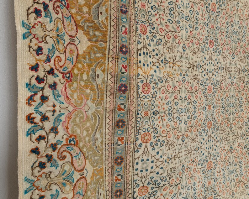 Vintage Turkish Oushak Rug 8x11: Handmade Anatolian Carpet Rug image 4