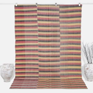 Plaid Kilim Rug 6x9, Boho Kilim Rug, Handmade rug, Vintage Turkish Kilim Rug 6x9, Office rug, Bedroom rug