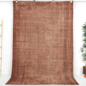 Brown Rug Overdyed 5x8 ,Turkish Vintage Rug, Wool Area Rug,Handmade Rug ,Living Room Rug,  Farmhouse Decor, One of a kind Rug