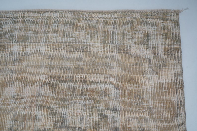 Oushak Vintage Runner Rug, Turkish Handmade Runner Rug, Scandinavian Rug, Kitchen Runner, Runner Rug 3x11, Neutral Faded Rug, 13202 image 7