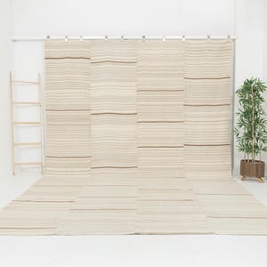 Grand tapis kilim beige 10 x 13, carpette, tapis fait main, tapis en laine, tapis beige 10 x 12, tapis Mazandaran, tapis surdimensionné, tapis turc 10 x 13, 10495