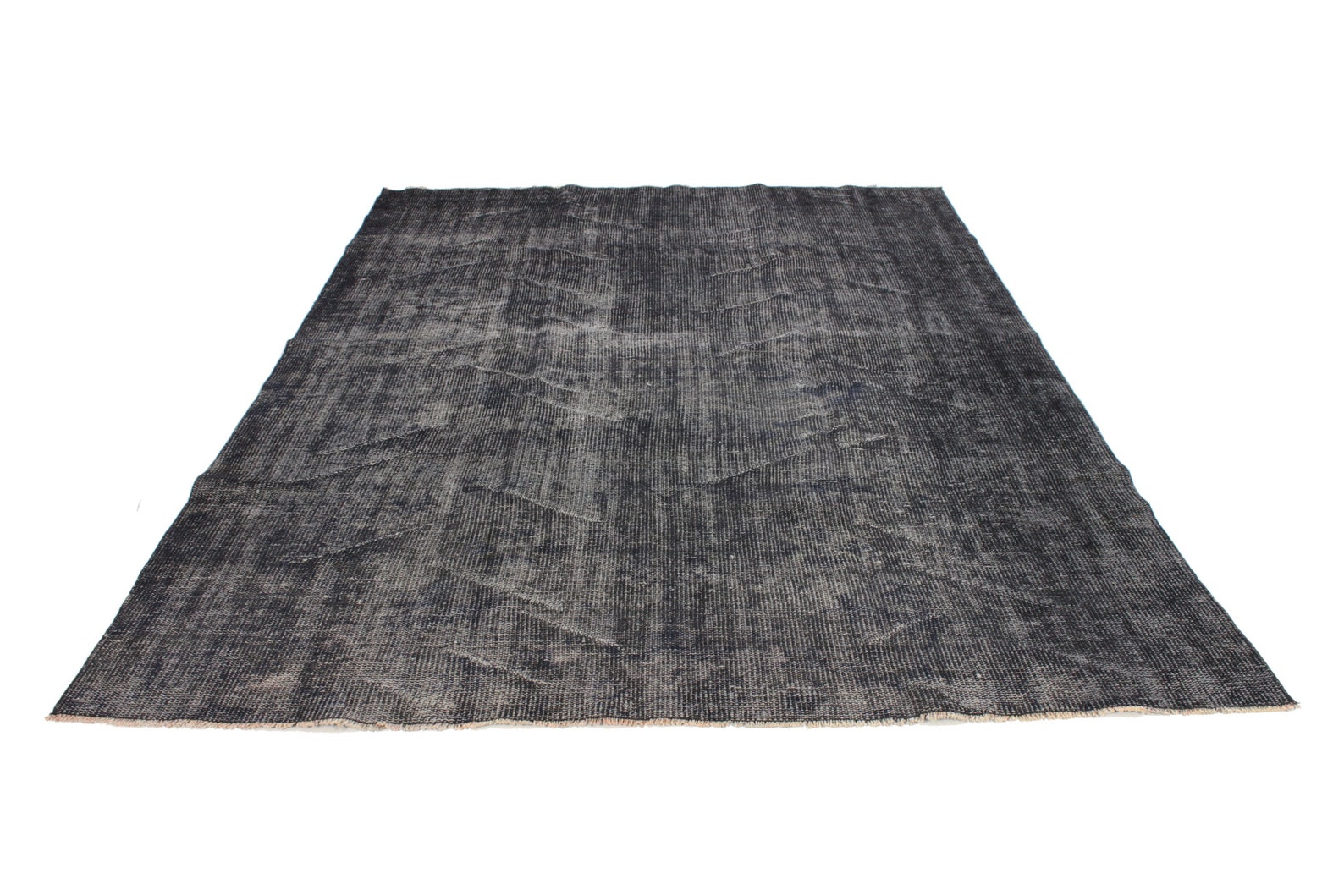 Distressed Black Area Rug 6x95'9x8'8 ft Turkish Etsy