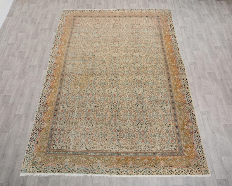 Vintage Turkish Oushak Rug 8x11: Handmade Anatolian Carpet Rug image 10