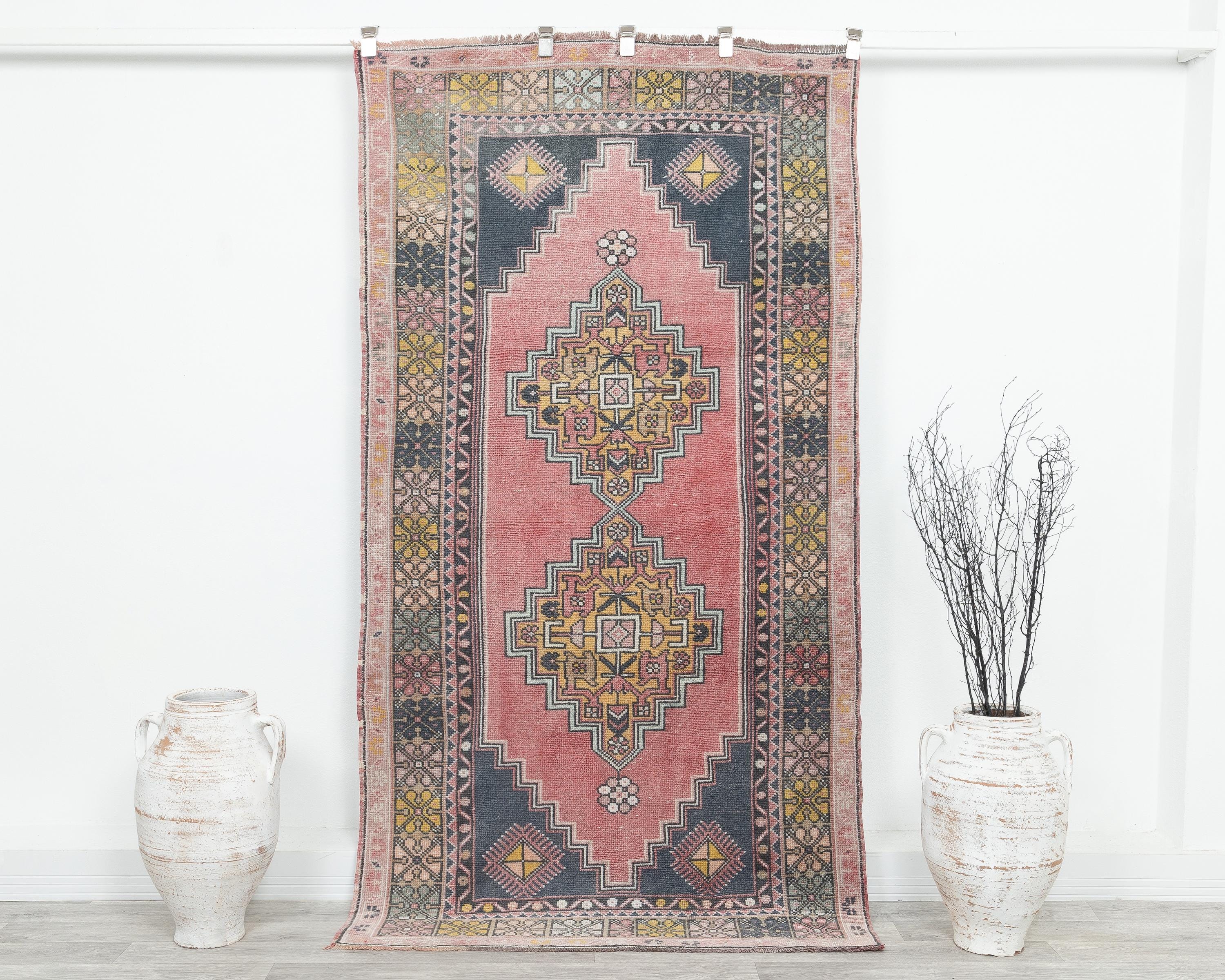 Traditional Vintage Rug, Handmade Rug, Turkish Rug 4x7, Entryway