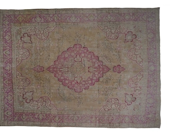 Large Rug 10x13, Vintage Handmade Oversize Rug, Oushak Antique Rug, Carpet Rug, Turkey Rug, Neutral Rug, Scandinavian Rug, Rug 10x13, 13843