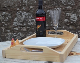 Serving Tray | Handmade Reclaimed Wood Tray | Rustic Wooden Platter | Sustainable Homeware