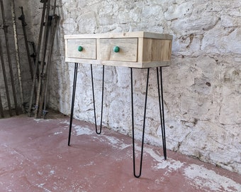 Dressing Table with Drawers, Hairpin Legs, Bespoke Handmade Furniture Made to Measure in Scotland