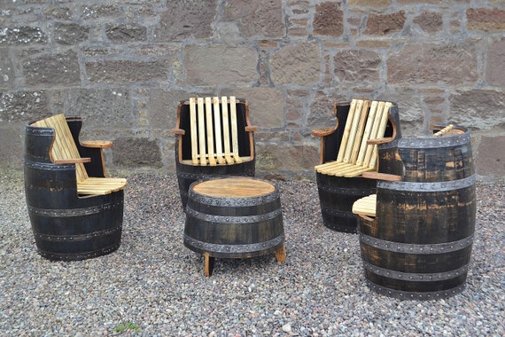 Whisky Barrel Tub Chair Unique Handmade Garden Furniture For Etsy