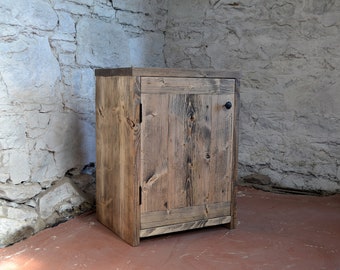Handmade Reclaimed Wood Vanity Unit with Internal Shelf
