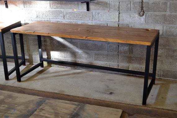 Industrial Office Desk Pc Workstation Home Study Bespoke Etsy