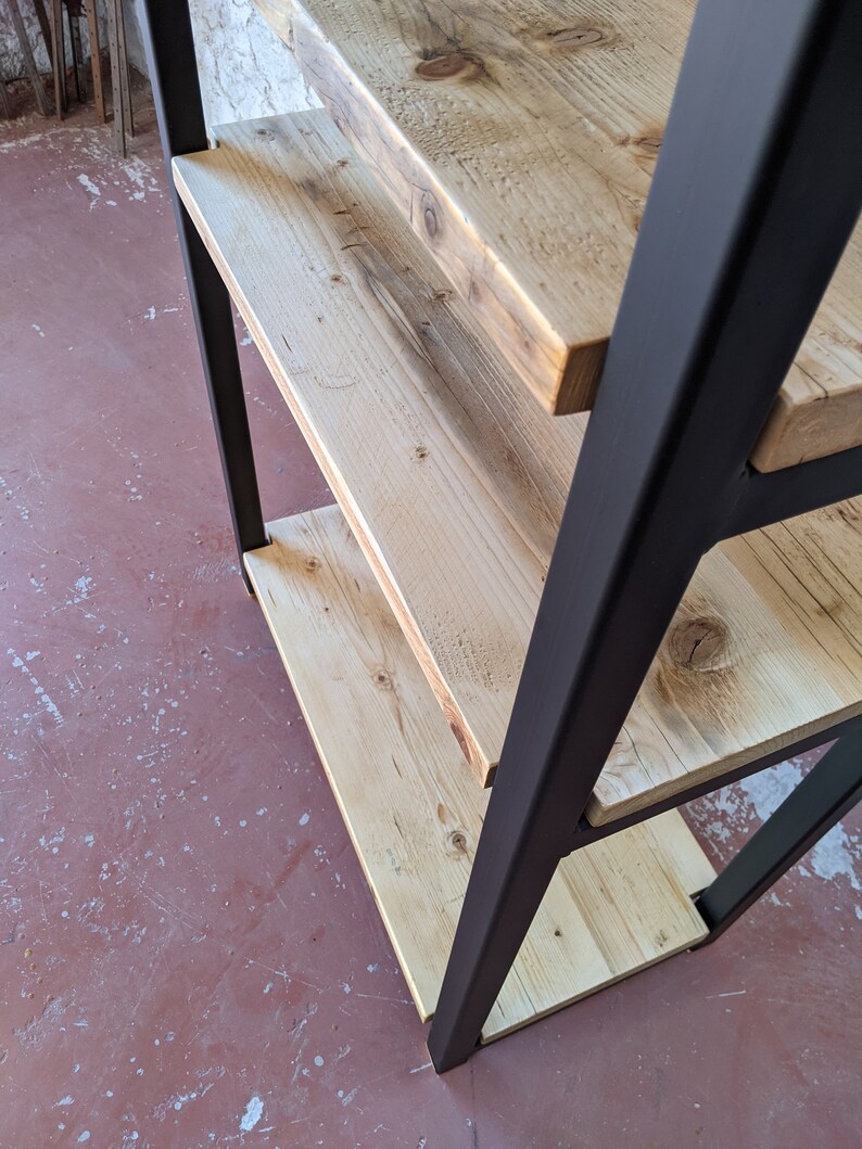 Handmade Reclaimed Wood Shelving Unit, Industrial Metal Frame - Etsy UK