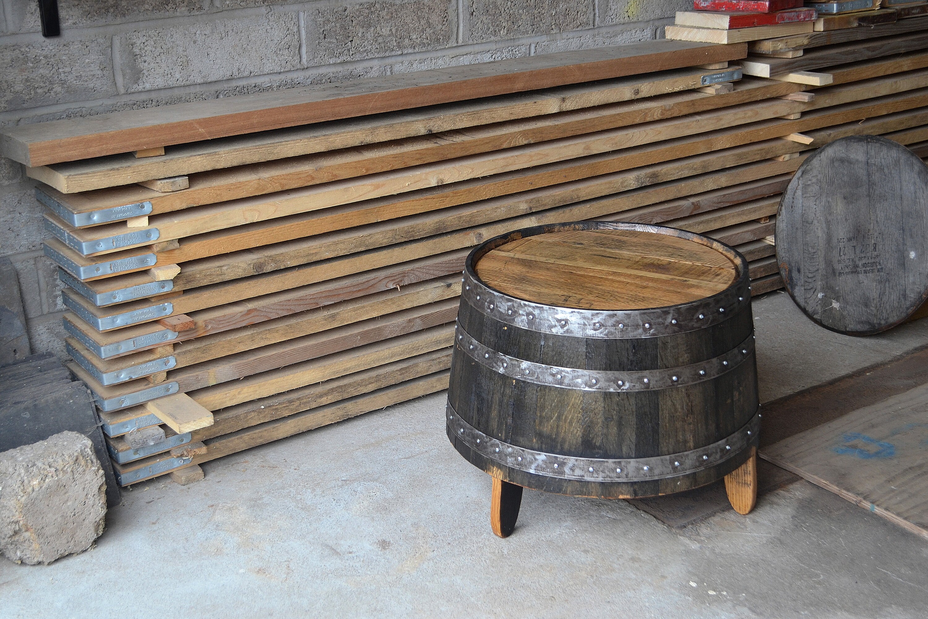 Whisky Barrel Coffee Table Indoor or Outdoor Use Reclaimed Etsy UK