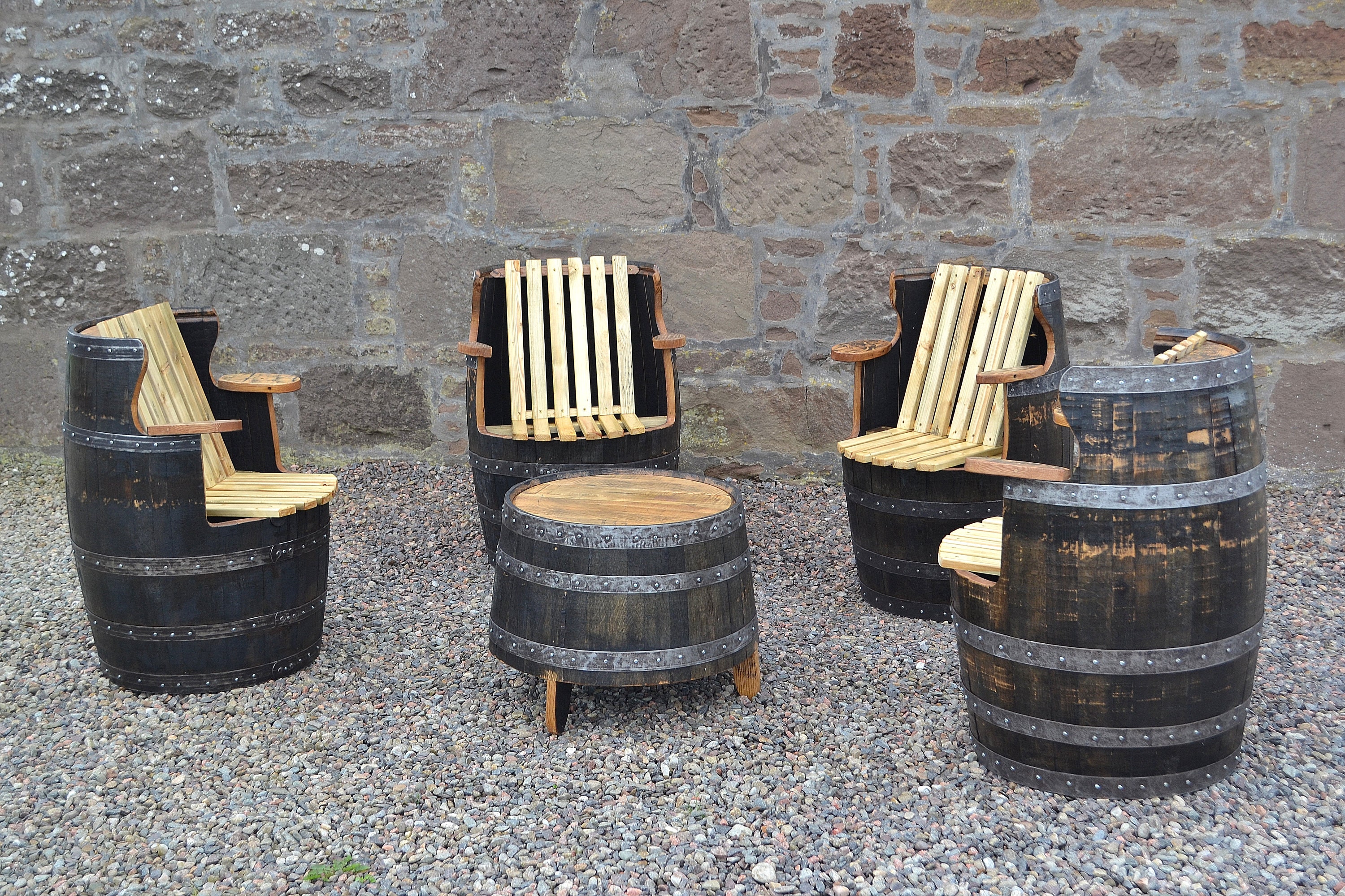Whisky Barrel Coffee Table Indoor or Outdoor Use Reclaimed Etsy UK