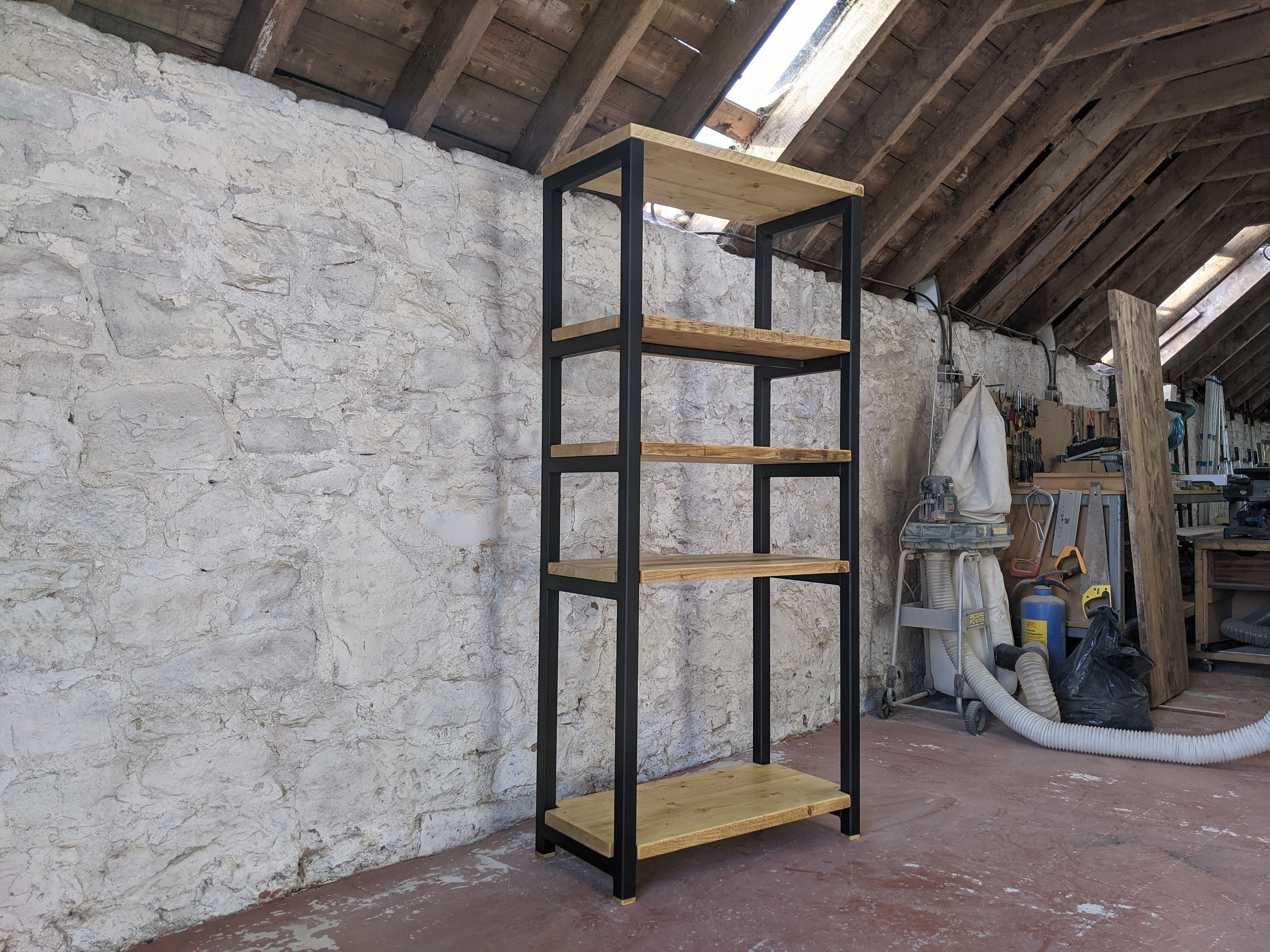 Handmade Reclaimed Wood Shelving Unit, Industrial Metal Frame - Etsy UK