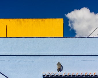 Spanish Wall Art, Travel Photography, Spain Print decor, Valencia Photo, Architecture - Mediterranean Spanish villa, modern, blue sky