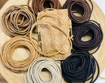 Cork cord 5 mm, round, bag cord, bag handle, strap, tape, bag strap, sold by the metre, sales unit 0.50 m, sustainable, cork leather,