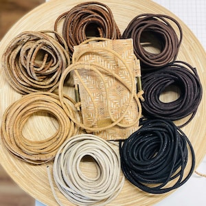 Cork cord 5 mm, round, bag cord, bag handle, strap, tape, bag strap, sold by the metre, sales unit 0.50 m, sustainable, cork leather,
