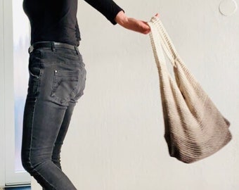 Bolsa de compras para tejer, instrucciones *con VIDEOS, bolsa para tejer, bolsa para proyecto de tejer, bolsa para tejer, bolsa para camisa, bolsa para verduras, bolsa para frutas, GER,