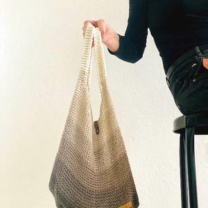 Breien van een boodschappentas, instructies *met video's, breitas, breiprojecttas, breietui, overhemdtas, groentetas, fruittas, GER