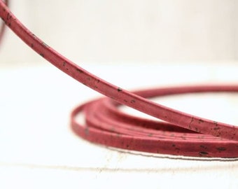 cord . Cork // PINK CHERRY RED 0.5 cm x 50 cm