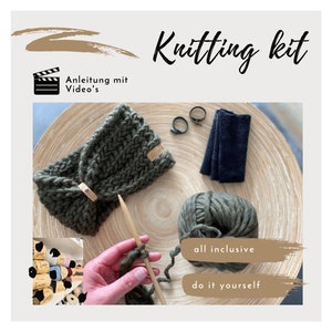 Knitting set headband * with videos, knit yourself, diy, do it yourself, DIY kit, diy set, gift, knitting kit, tutorial