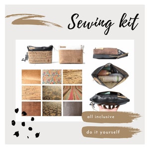 Sewing kit cosmetic bag | diy | sew yourself | sew a gift | cork leather | Christmas gift | sewing kit | craft kit | diy kit