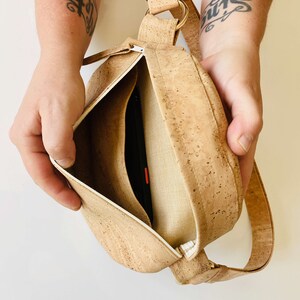 Belly bag natural, belt bag, metal strap selectable, infinitely adjustable, bag strap selection, fanny pack, bum bag, hip bag, crossbody, image 2