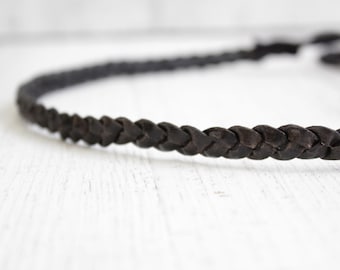 Headband Hairband leather - black
