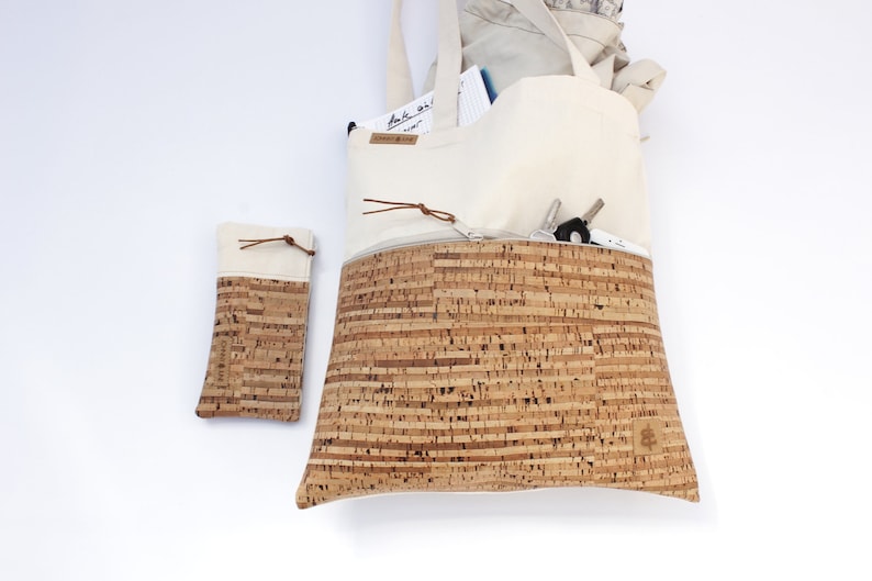 Tote bag CORK sand /& stripes